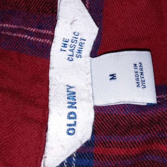 "OLD NAVY" red/white/blue plaid button down fleece - Picture 4 of 5